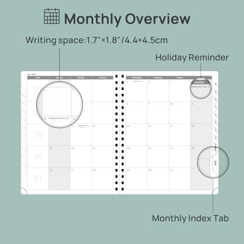 POPRUN 2026-2027 Weekly Planner 10" x 8"Weekly and Monthly Planner Calendar