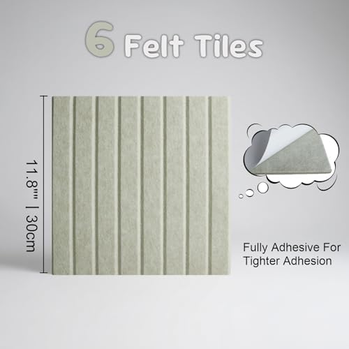 Large Felt Bulletin Board with Self-Adhesive | 6 Pack 36"x24" Cork Board Alternative | Notice Boards with 35 Pushpins, Secure and Easy to Install, Home Office Decor Classroom Decor - Sage Green