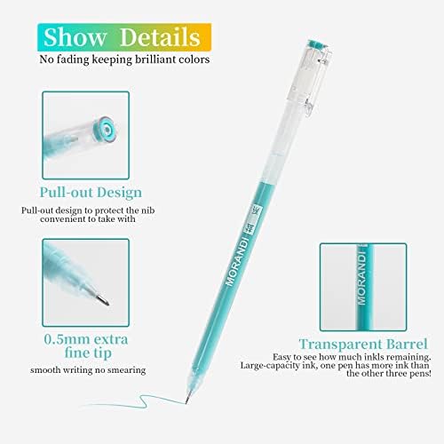 9 Colored Gel Pens Set, 0.6mm Fine Point for Black Paper & White Paper, Pens for Journaling, Adult Coloring Books, Bible, Drawing, Note Taking, Art & Journaling Supplies (White-Gold-Silver)