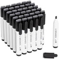 U Brands Dry Erase Markers Chisel Tip Set, 36 Pack, Black, Whiteboard Pens with Chisel Point and Built In Eraser Caps, Low Odor Ink, Dry Erase Markers For Classroom, Office, Or Home