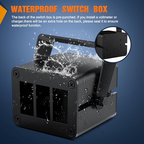 Nilight 3 Gang Rocker Switch Box Detachable Housing 3 Holes Aluminum Panel