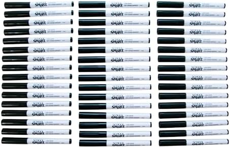 School Smart BY1076-48BLACK Dry Erase Pen Style Marker, Fine Tip, Black, Pack of 48