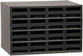 Akro-Mils Steel Garage Storage Cabinet, Small Parts Organizer Metal Cabinet for Hardware, Nails, Screws, Bolts, Nuts, and More, 17" W x 11" D x 11" H, 16-Drawer, Gray Cabinet/Black Drawers (19416)