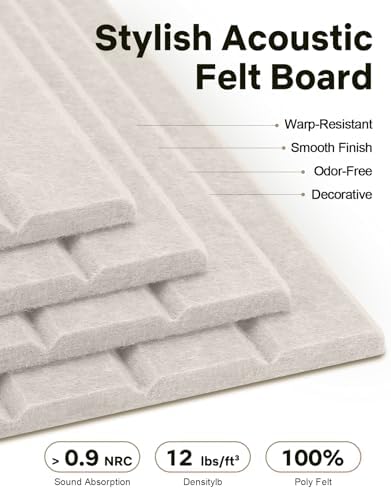 48" x 36" Large Cork Bulletin Board Tiles, Peel and Stick Felt Wall Panels for Vision, Message Center, Picture and Prayer Board for Office, Dorm, Room and Desk Decor(Oatmeal)