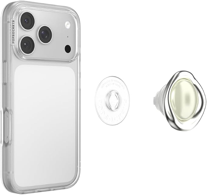 PopSockets Adhesive Phone Grip, Holder- Eye Silver | Secure Comfortable Hold, Anti-Drop, Kickstand, Pearl, Pretty, Bling, Crystal, Enamel, Designs