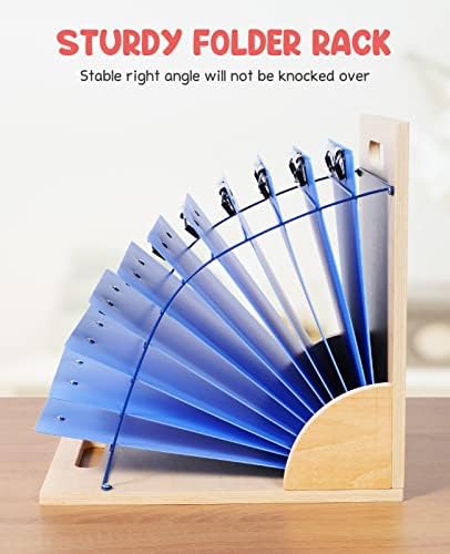 GAMENOTE 2 Pack Clipboard Holder Stand, Wood and Metal Rack for Classroom
