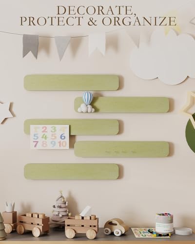 JBER Felt Strip Board 13" x 2", 5 Pack Cork Board Alternative, Grass Green