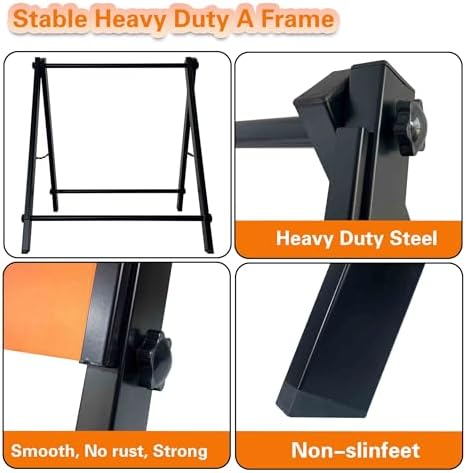 24”x36" Premium Heavy-Duty A-Frame Sign Stand – Holds 2 Insert Boards + 1 Hanging Sign | Weatherproof Sidewalk Sign Holder for Business, Real Estate, Restaurants & Events (STAND ONLY) (4)