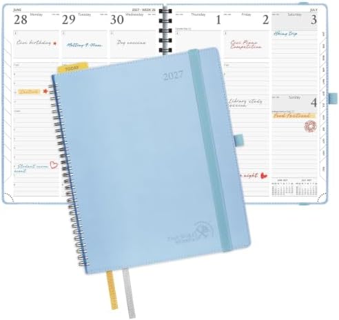 POPRUN 2027 Planner, 8.5'' x 10.5'', Weekly and Monthly Daily Calendar Book