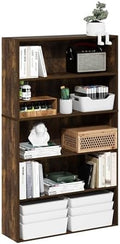 Furinno PASIR 5-Tier Book Shelf with Open Shelf, Amber Pine