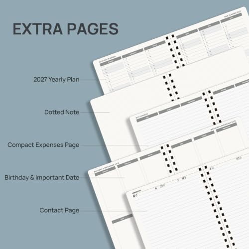 POPRUN 2027 Planner, 6.5'' x 8.5'', Weekly and Monthly Daily Calendar Book