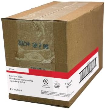 Gardner Bender KO701 Metal Knockout Seal, ½ Inch Conduit Size, Marked Size, Rust-Proof Galvanized Steel, 16 AWG Steel, ⅜ Inch Thread, Embossed - Self Centering, 100 Pk, KO706