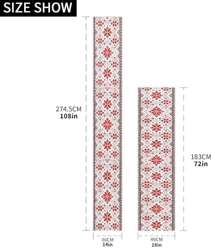 ALAZA Double-Sided Ukrainian Embroidery Ornament Table Runner 14x108 Inches Long,Table Cloth Runner for Wedding Birthday Party Kitchen Dining Home Everyday Decor