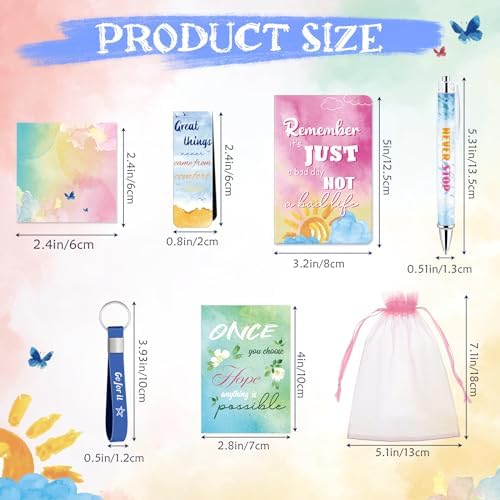 Pasimy 218 Pcs Inspirational Stationery Gifts, Watercolor, Bookmarks Pens