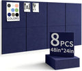 48" x 24" Cork Board Alternative, 8 Pack Felt Bulletin Board Tiles with 30 Adhesive Tabs Wall Push Pin Board for Office Classroom Bedroom Decor