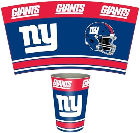 FANMATS 34720 NFL - New York Giants Wastebasket | Blue | 15"x10.5"x10.5" | Primary Logo, Helmet, & Wordmark