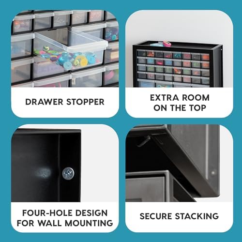IRIS USA 44-Drawer Small Parts Storage Cabinet, Crafts, Made in USA, Black