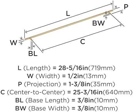 Amerock 25-3/16" Bar Pulls Champagne Bronze Drawer Pull
