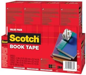 Scotch Book Tape Value Pack, Excellent for Repairing, Reinforcing Protecting, and Covering (845-VP) (Pack of 3)