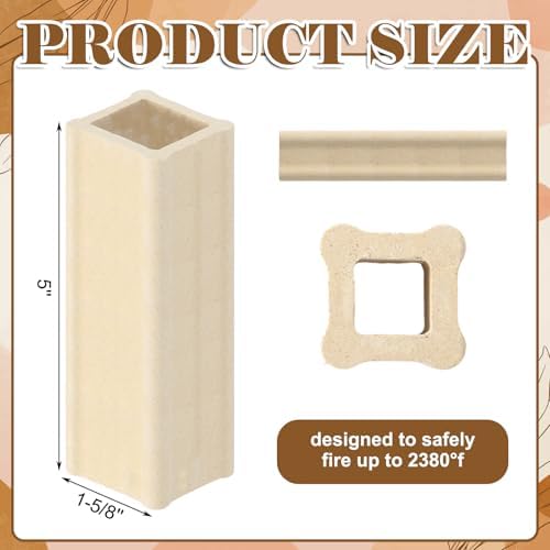 Nuanchu 4 Pack Kiln Post High Alumina Kiln Posts, 5 x 1-5/8 Inch