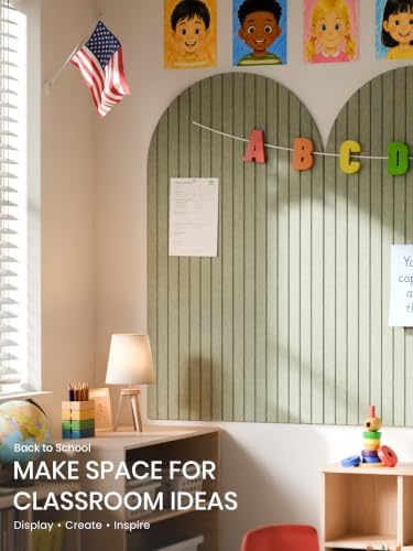 Large Arched Felt Bulletin Board 47.2''×25.5'', Sage