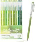 9 Colored Gel Pens Set, 0.6mm Fine Point for Black Paper & White Paper, Pens for Journaling, Adult Coloring Books, Bible, Drawing, Note Taking, Art & Journaling Supplies（Soda Green）
