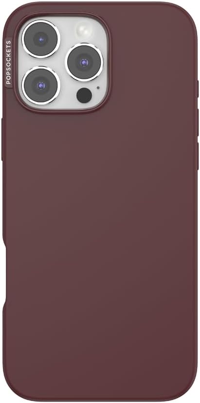PopSockets iPhone 16 Pro Max Phone Case with MagSafe, Wireless Charging Compatible, Burgundy - Oxblood