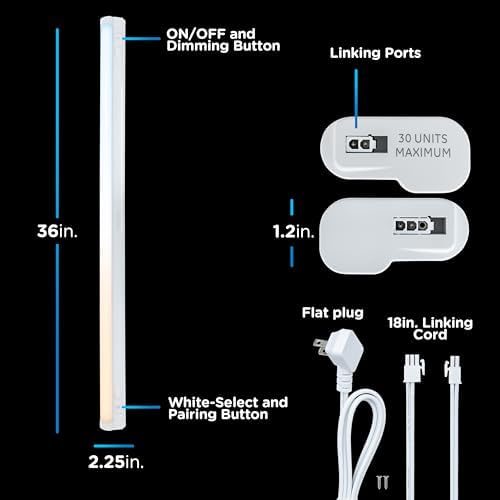 Enbrighten 36 Inch Plug in Under Cabinet Light with 5 Color Temperatures