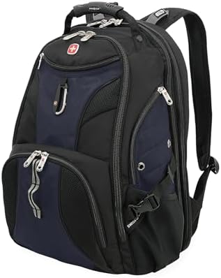 SwissGear 1900 ScanSmart Laptop Backpack, Fits Most 17-Inch Laptops, TSA-Friendly Lay-Flat Design, RFID Protection, and Tablet Pocket, Black, 31L, 18.5-Inch