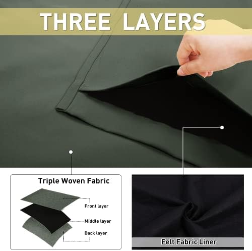 NICETOWN Sound Barrier 100% Blackout Divider Curtains 84", Noise, Heat and Cold Blocking Drapes with Felt Fabric Lining for Nursery/Daytime Sleep/Bedroom (Dark Dallard, 2 PCs, 52" Wide)