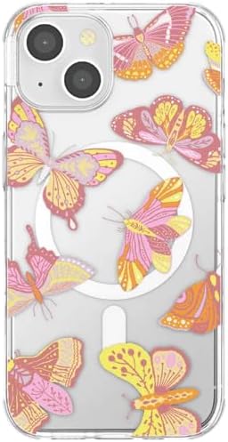 PopSockets iPhone 13 Phone Case with MagSafe- Sunset Mariposa | Magnetic, Wireless Charging, Camera & Drop Protection, Butterfly, Moth, Luna, Western, Boho, Aesthetic
