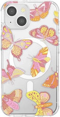 PopSockets iPhone 14 Phone Case with MagSafe- Sunset Mariposa | Magnetic, Wireless Charging, Camera & Drop Protection, Butterfly, Moth, Luna, Western, Boho, Aesthetic