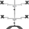 StarTech.com Desktop Quad Monitor Stand - Ergonomic VESA 4 Monitor Arm (2x2) up to 32" (17.6lb/8kg) - Free Standing Articulating Universal Pole Mount - Height Adjustable/Tilt/Swivel/Rotate (ARMQUADSS)