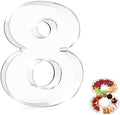 13.8" Extra Large Acrylic Number Charcuterie Board Box, Reusable Fillable Number Cake Candy Dish Display Serving Tray for Birthday Anniversary Party Decoration (8)