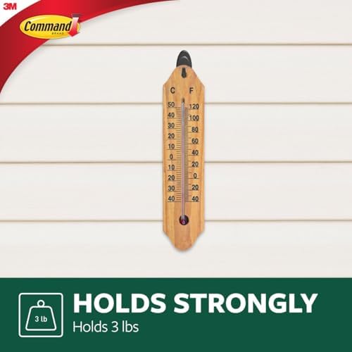 Command Outdoor Terrace Hooks, 2 Hooks and 4 Strips, Damage-Free Hanging Wall Hook for Hanging Back to School Decorations with Weather Resistant Strips, Holds up to 3 lb