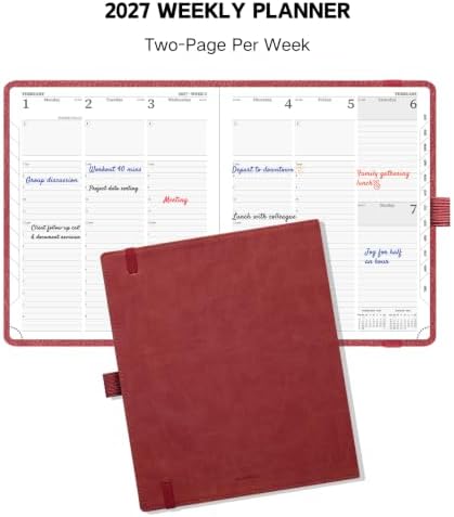 2027 Weekly Agenda, 10.25" x 8.25", Daily Planner with Time Slots
