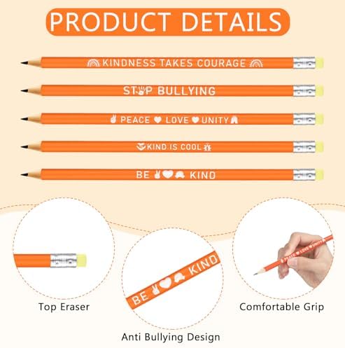 AmazingSpark 200 Pcs Anti Bullying Awareness Pencil Bulk Against Bullying