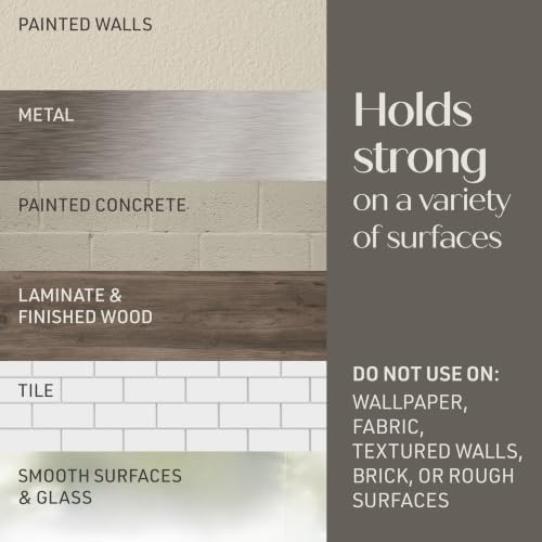 Command Decor Metal Key Rail, Light Beige, 1 Hook Rail, 8 Small Strips