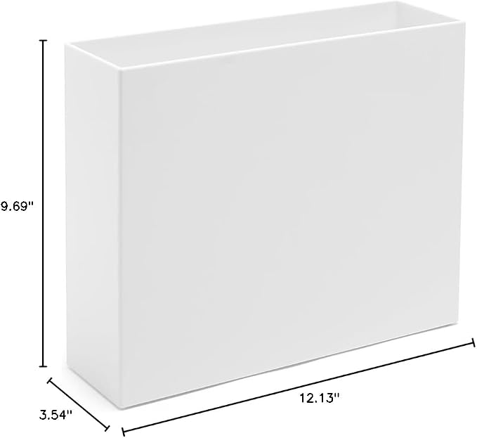 Poppin Hanging File Organizer - File Folder Organizer for Hanging Files, Open Top Design for Easy Access, Lacquer-Like Finish, Stylish Design, Ideal File Organizer for Desk (White)