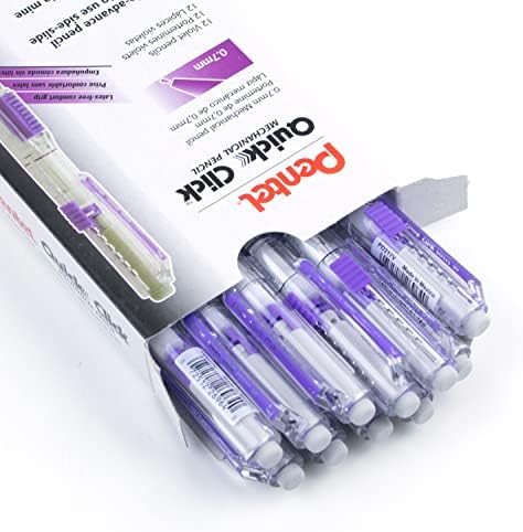 Pentel QUICK CLICK Mechanical Pencil (0.7mm), Violet Barrel, Box of 12 Pencils (PD217V)