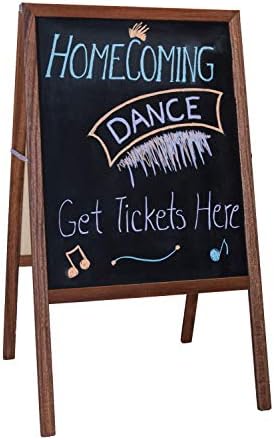 Flipside Products Marquee Easel, Stained Hardwood, White Dry Erase/Black Chalkboard, Menus, Announcements, Restaurants, Coffee Shops, Sale