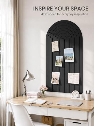 Large Arched Felt Bulletin Board 47.2''×25.5'', Black