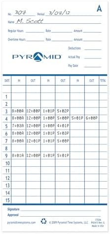 Pyramid Time Systems - Authentic Time Cards (42415) - 100 Cards