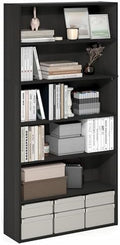 Furinno PASIR Book Shelf, 6-Tier Bookshelf with Open Storage Shelf, Standing Bookcase, 9.4 x 31.5 x 63, Easy Assembly, for Home Office, Bedroom, Living Room, Espresso