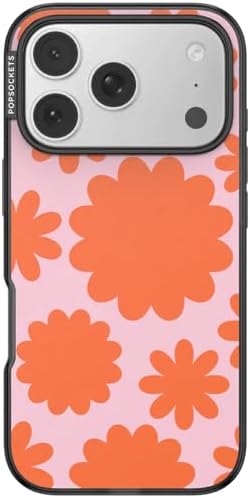 PopSockets iPhone 17 Pro Phone Case with MagSafe- Floating Florals | Magnetic, Wireless Charging, Camera & Drop Protection, Hot Pink, Flower, Floral