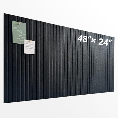 Large Felt Bulletin Board 48" x 24", Black