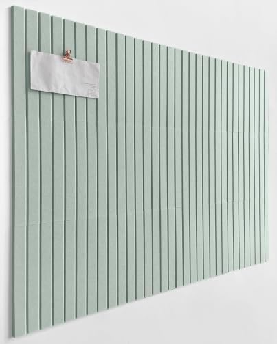 Slated Felt Bulletin Board Tiles | Cork Board Alternative for Walls | Wall Panels for Office & Home Decor | Aesthetic Pinboard & Photo Board | 12-Pack (11.8" x 11.8") with Adhesive | Mint