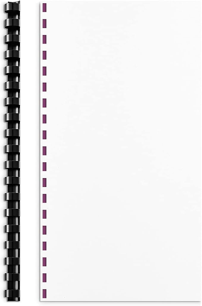 Staples 1/2" Plastic Comb Binding Spines, 90 Sheet Capacity, Black, Pack of 25 Combs