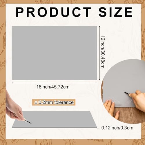 Yeaqee 4 Pcs 12 x 18 Inch Linoleum Block Rubber Carving Block Soft Linocut Blocks Large Linoleum Sheet Unmounted Lino Plates for Engraving Art Project Printmaking Artist Studio Supplies (Gray)