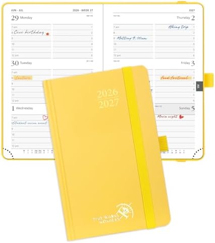 POPRUN 2026-2027 Academic Small Weekly Planner, 4" x 6.25" Purse Calendar